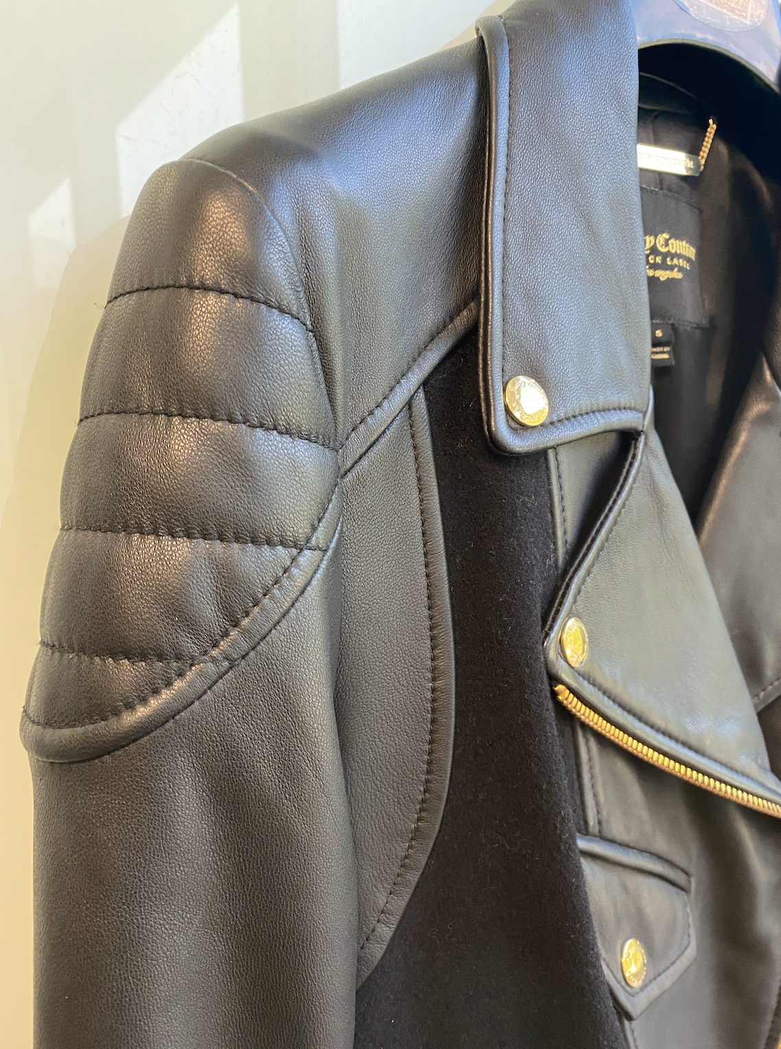 Juicy couture leather jacket deals